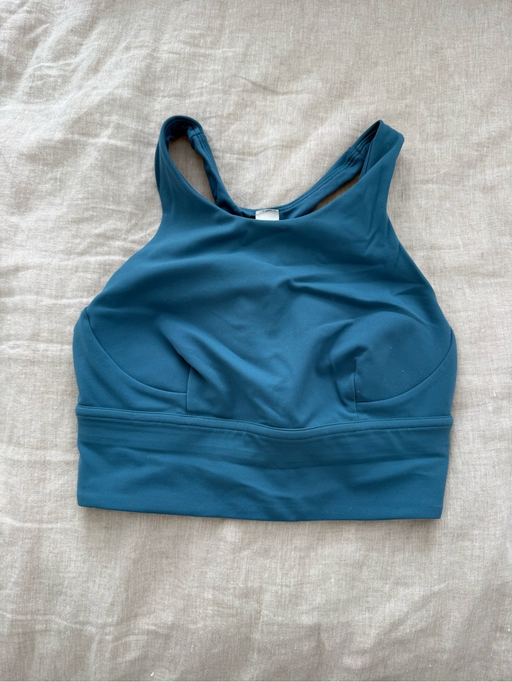 High-Neck Teal Sports Bra Crop Top - Lululemon